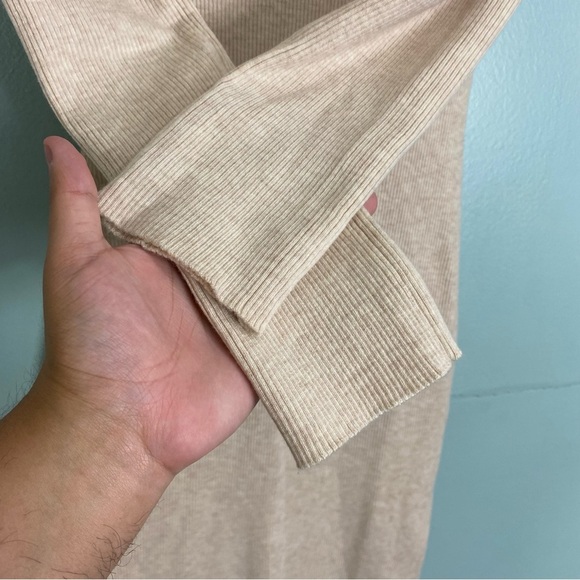 Revolve One Grey Day Lakeyn Dress In Beige Cream Sz M Bodycon Square Neckline - Picture 8 of 8